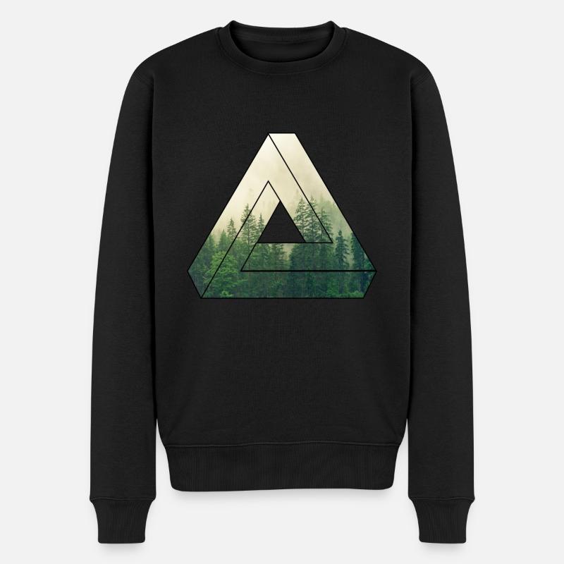 Forêt / Nature / Triangle / Cadeau - Pull Premium bio Homme - noir