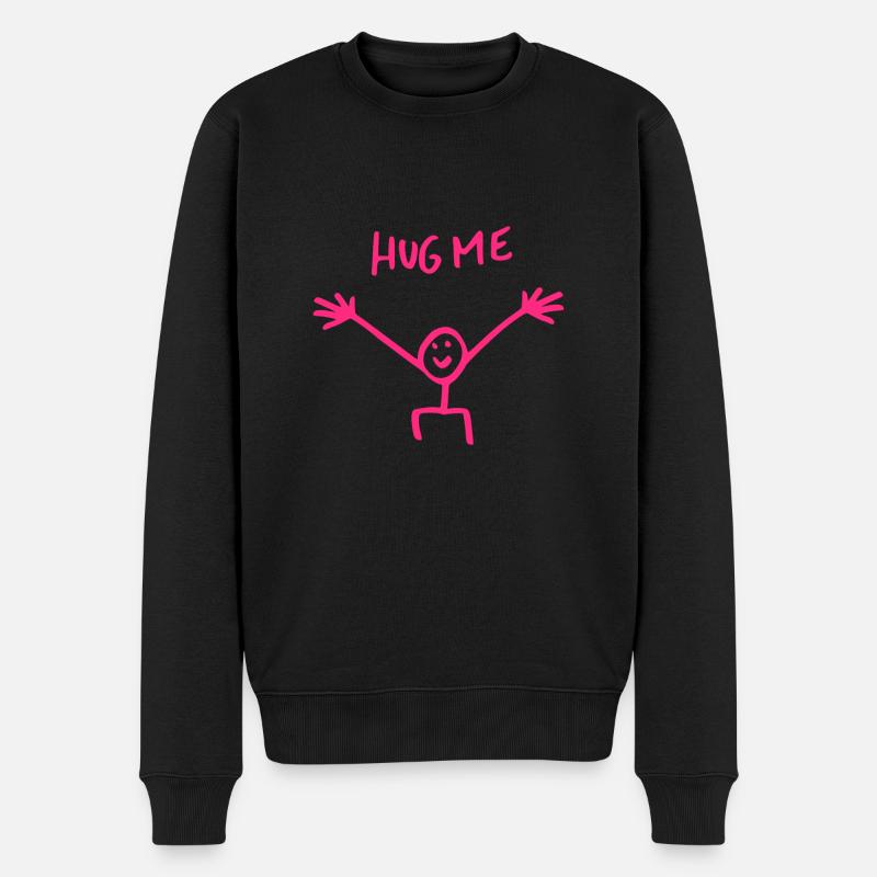 Umarme mich Umarmung Strichmännchen Geschenk - Männer Premium Bio Pullover - Schwarz