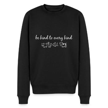 Be kind to every kind Vegan Geschenk Plant - Männer Premium Bio Pullover - Schwarz - Vorne - Nico (187cm)