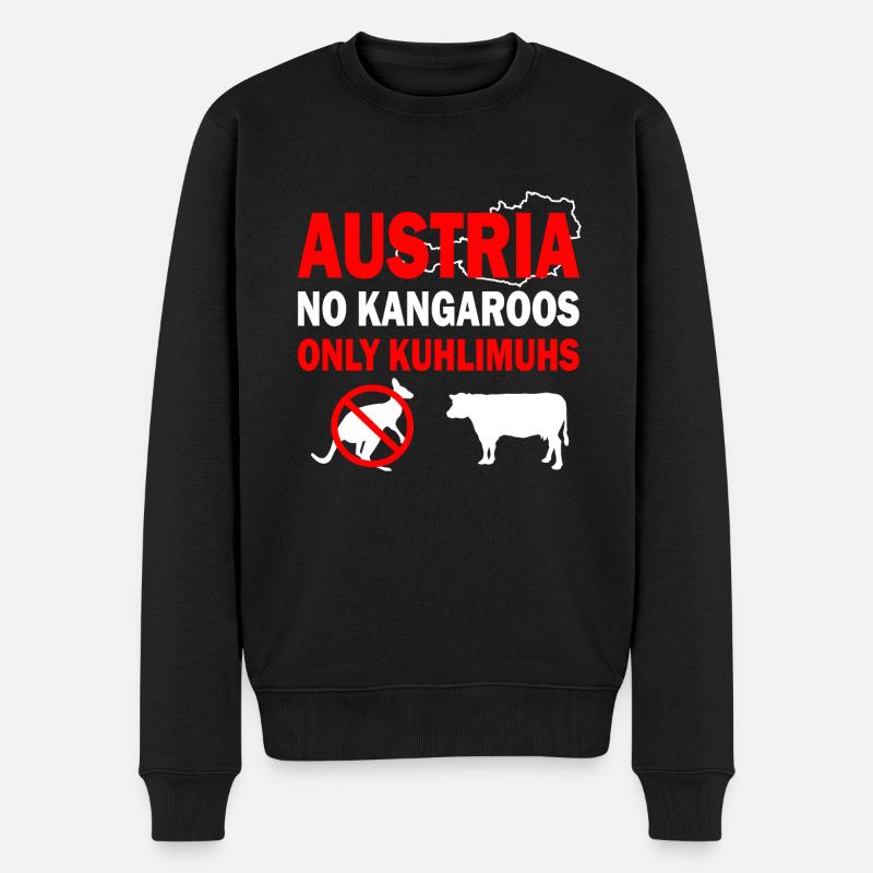 Austria no kangaroos only kuhlimuhs Geschenk - Männer Premium Bio Pullover - Schwarz