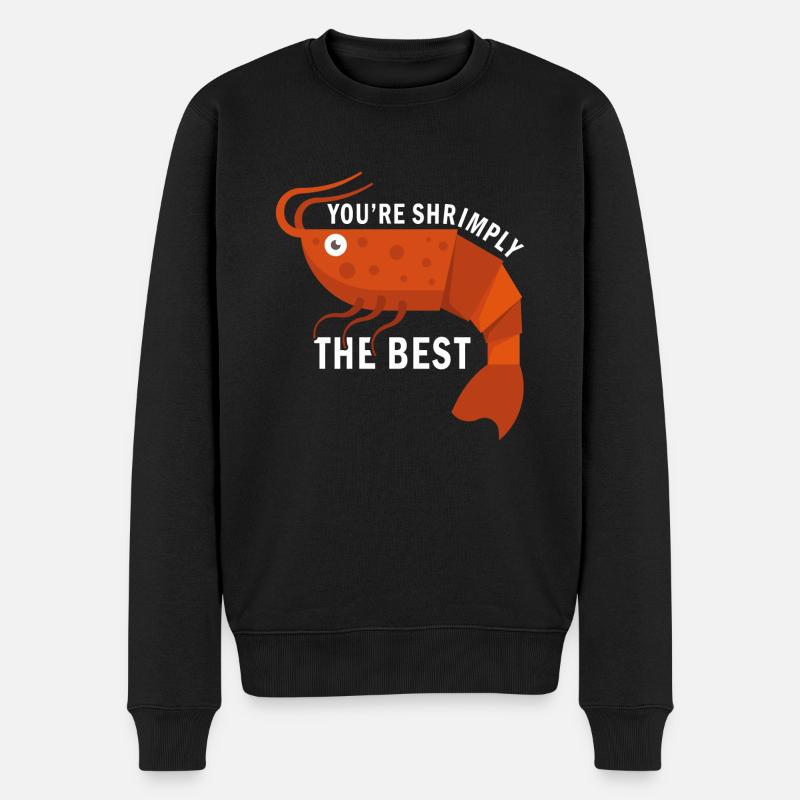 Garnele Schrimp Du bist einfach der beste - Männer Premium Bio Pullover - Schwarz