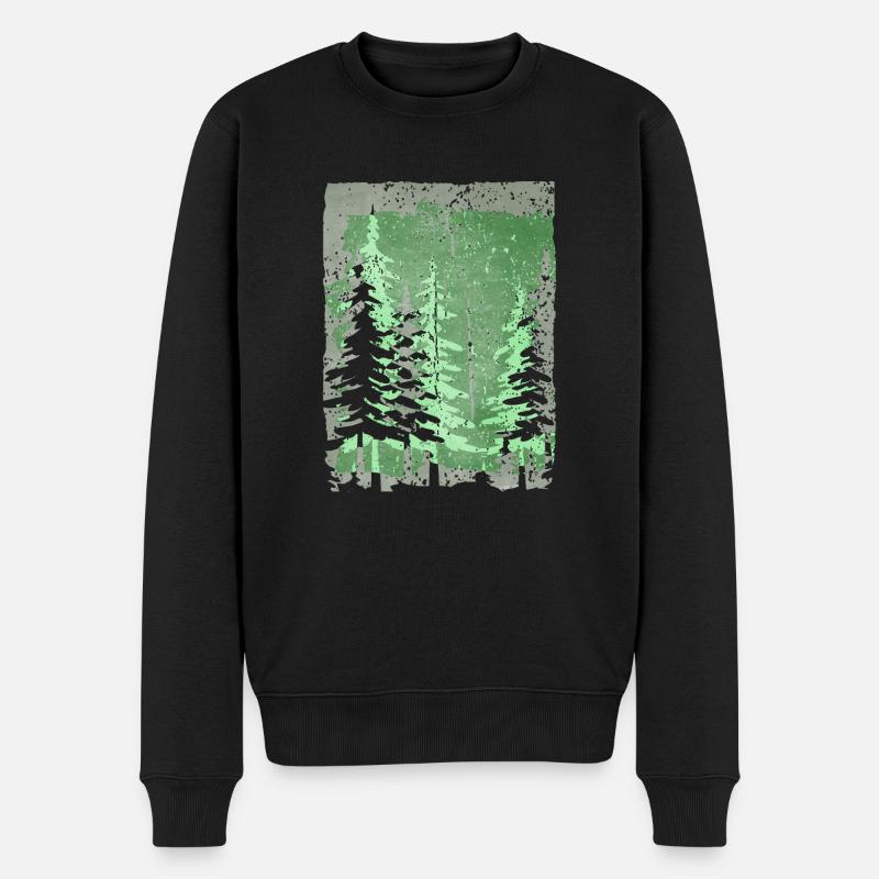 Im Wald - Männer Premium Bio Pullover - Schwarz