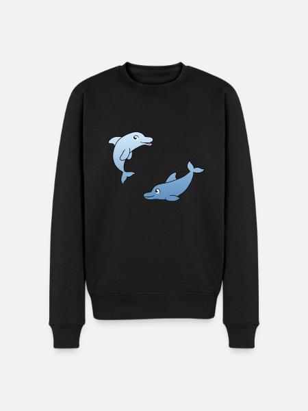 Dolphin - Männer Premium Bio Pullover - Schwarz