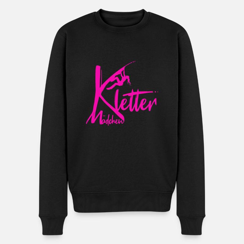 Kletter Mädchen Pink Klettern Kletterin Geschenk - Männer Premium Bio Pullover - Schwarz