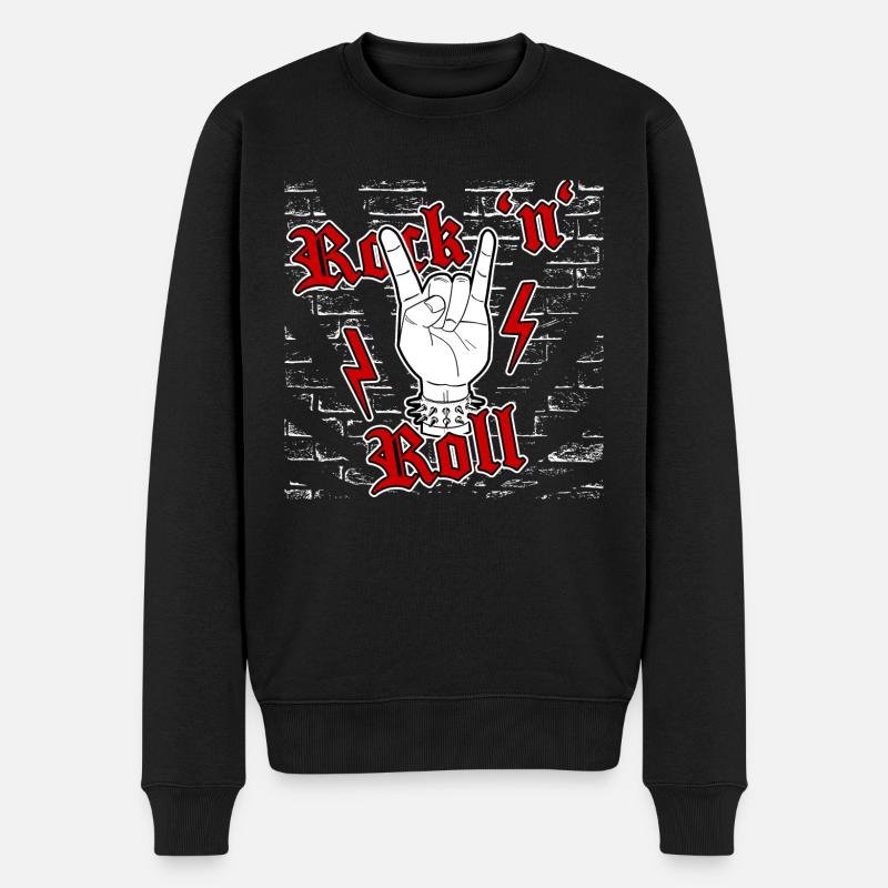 Rock 'n' Roll - Männer Premium Bio Pullover - Schwarz