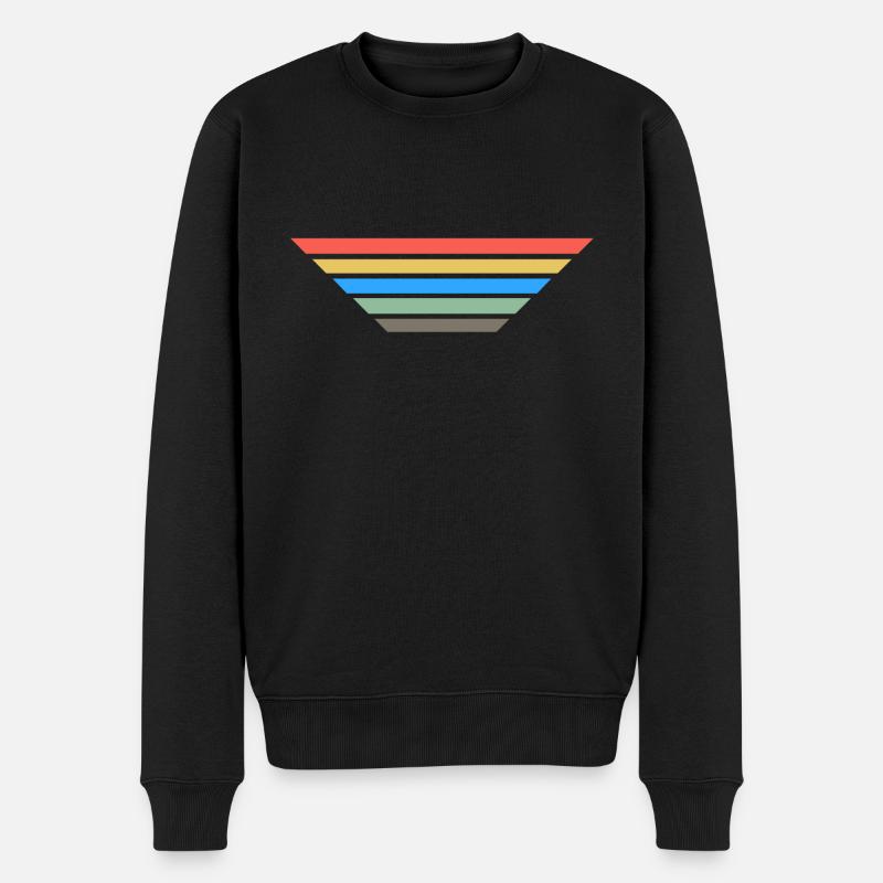 Des barres colorées rayent votre texte cadeau - Pull Premium bio Homme - noir