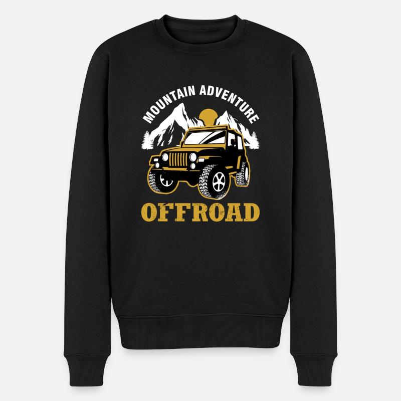 Offroad Jeep Geländewagen - Männer Premium Bio Pullover - Schwarz