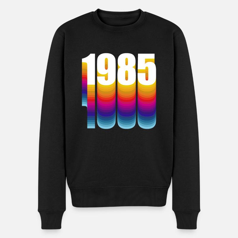1985 - Männer Premium Bio Pullover - Schwarz