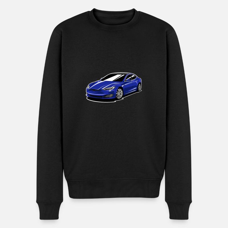 Blue Model S - Männer Premium Bio Pullover - Schwarz
