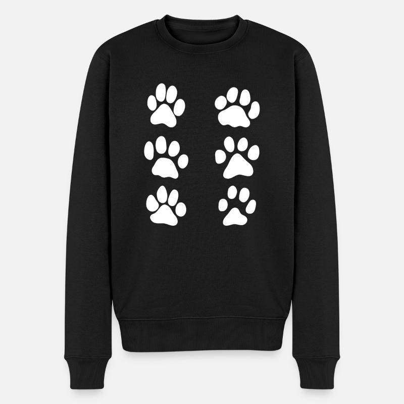 Pfoten - Männer Premium Bio Pullover - Schwarz