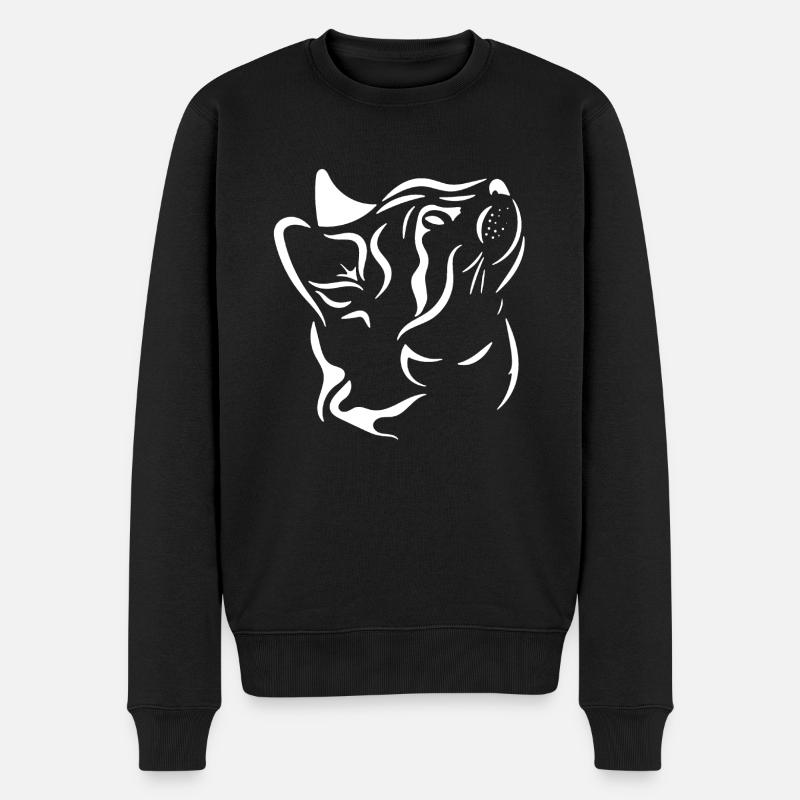 tête de chat - Pull Premium bio Homme - noir