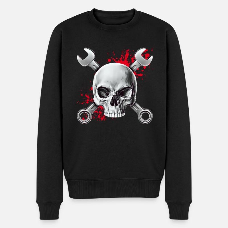 Schrauberschädel - Männer Premium Bio Pullover - Schwarz
