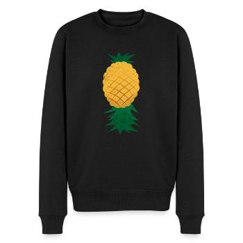 Upside Down Ananas Fruchtliebhaber Geschenkidee - Männer Premium Bio Pullover - Schwarz - Vorne - Nico (187cm)