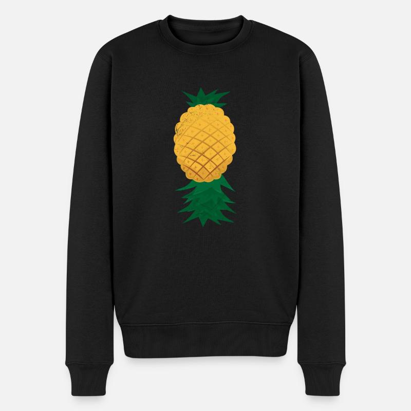 Upside Down Ananas Fruchtliebhaber Geschenkidee - Männer Premium Bio Pullover - Schwarz