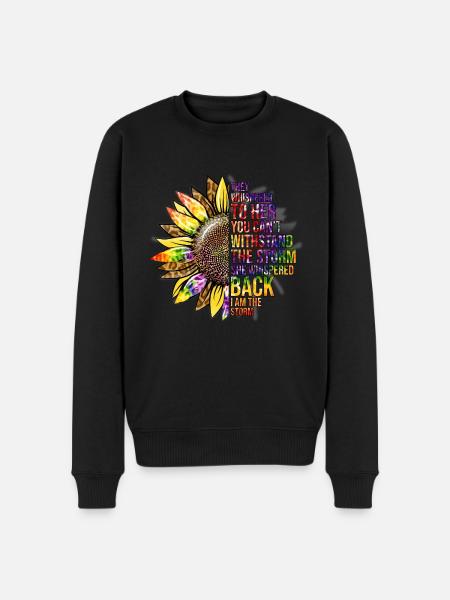 De hviskede til sit citat Solsikke - Økologisk premium-sweatshirt til mænd - sort