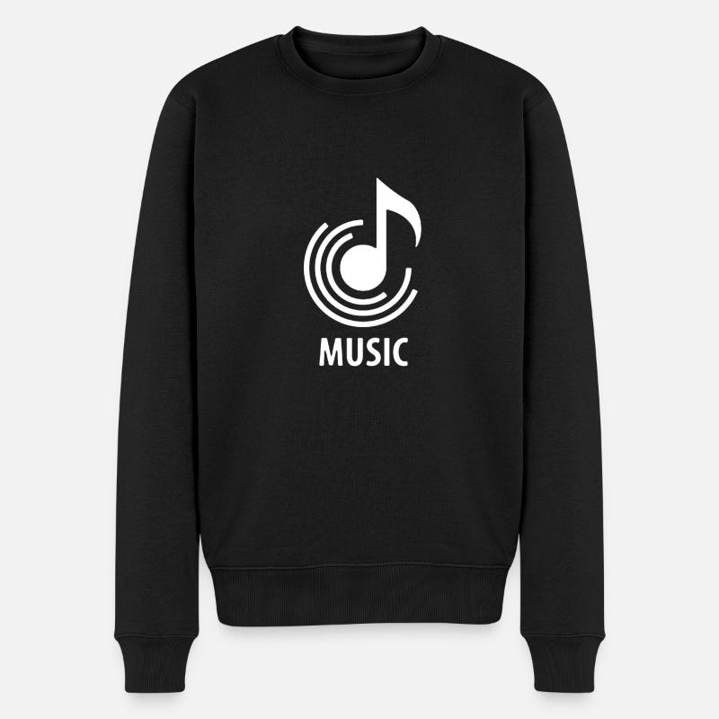 Musiknote - Männer Premium Bio Pullover - Schwarz
