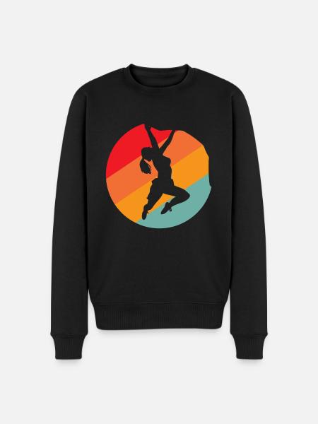 Fels klettern Frau - Männer Premium Bio Pullover - Schwarz