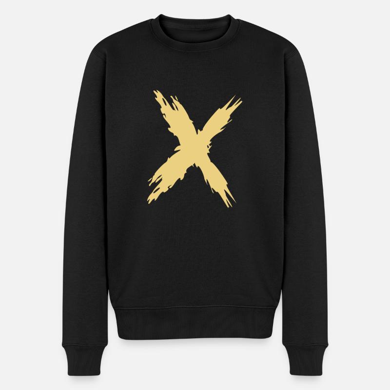 Kreuz - Männer Premium Bio Pullover - Schwarz