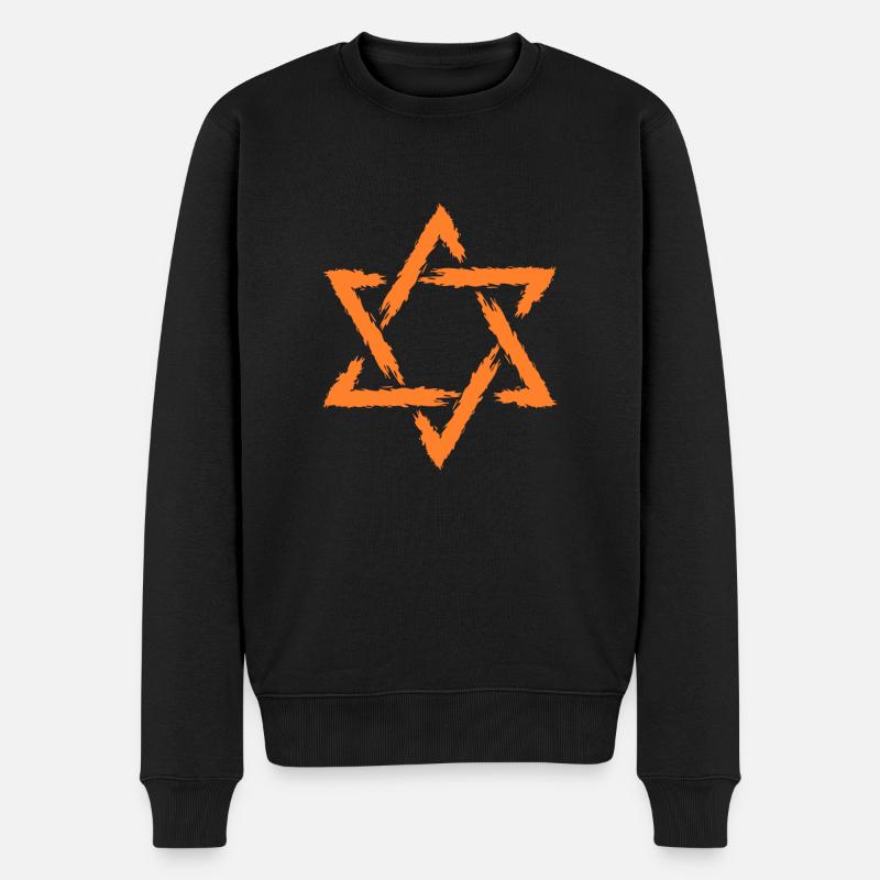 Davidstern Geschenk - Männer Premium Bio Pullover - Schwarz