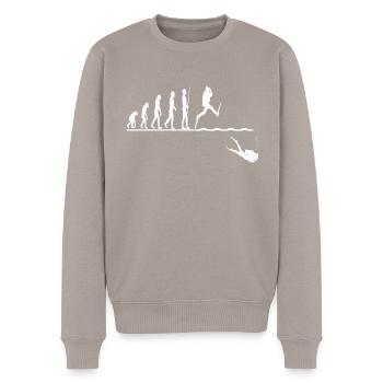 Evolution Tauchen Tauchgang - Männer Premium Bio Pullover - Taupe - Vorne - Nico (187cm)