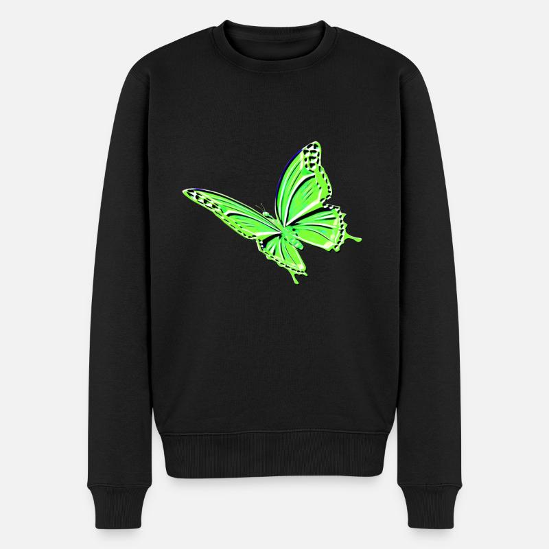 Papillon vert - Pull Premium bio Homme - noir