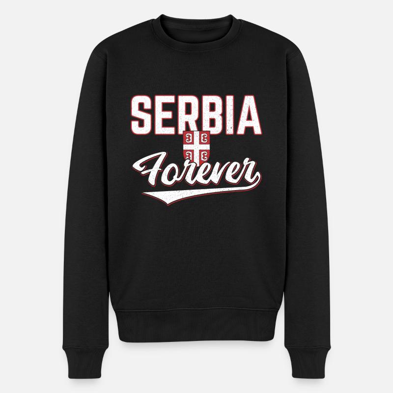 Serbie - Pull Premium bio Homme - noir