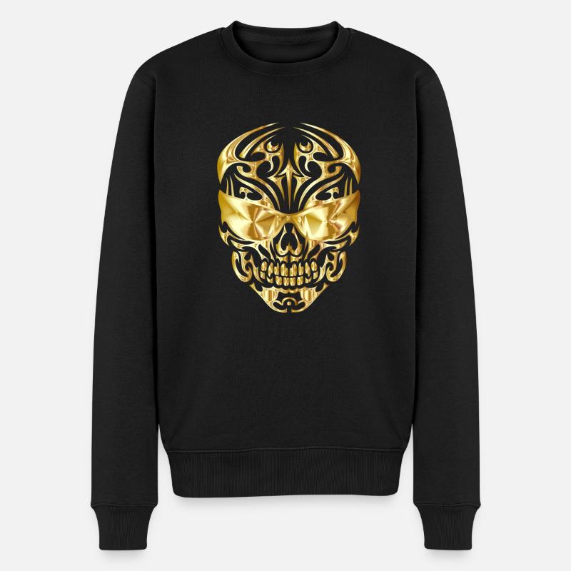 Crâne d'or - Pull Premium bio Homme - noir