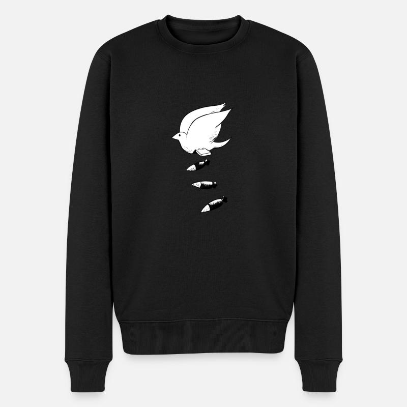 Vogel des Friedens - Männer Premium Bio Pullover - Schwarz