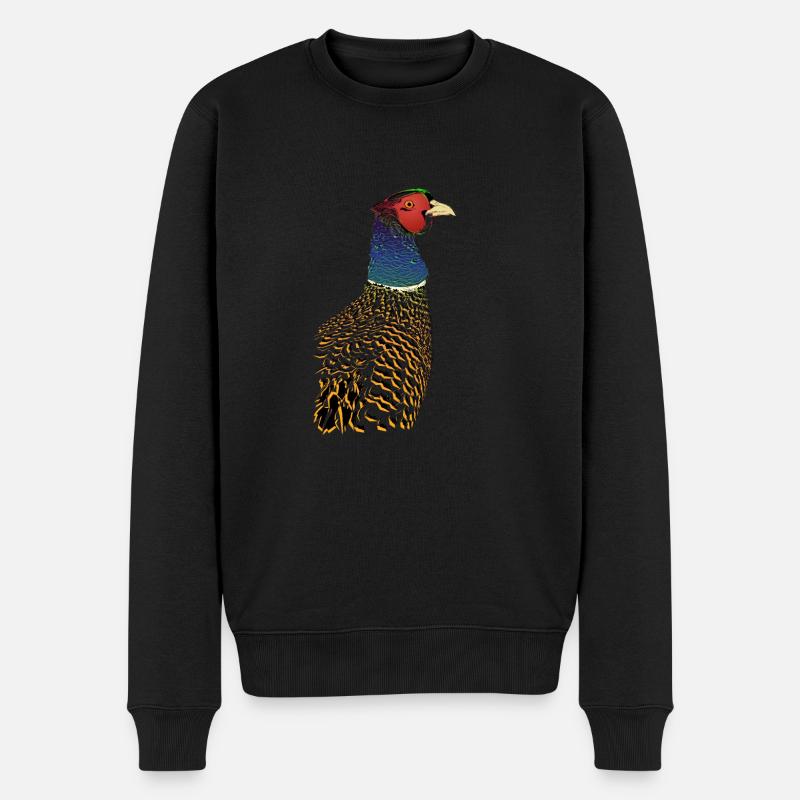 Fanomer Fasan - Männer Premium Bio Pullover - Schwarz