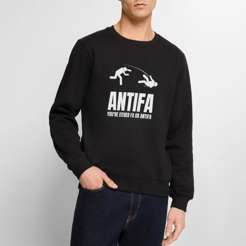 Antifa - Du bist entweder Fa oder Antifa Männer Premium Bio Pullover