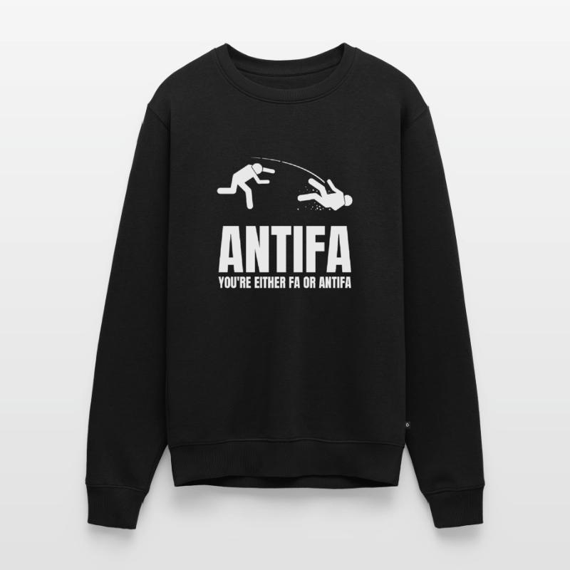 Antifa - Du bist entweder Fa oder Antifa Männer Premium Bio Pullover