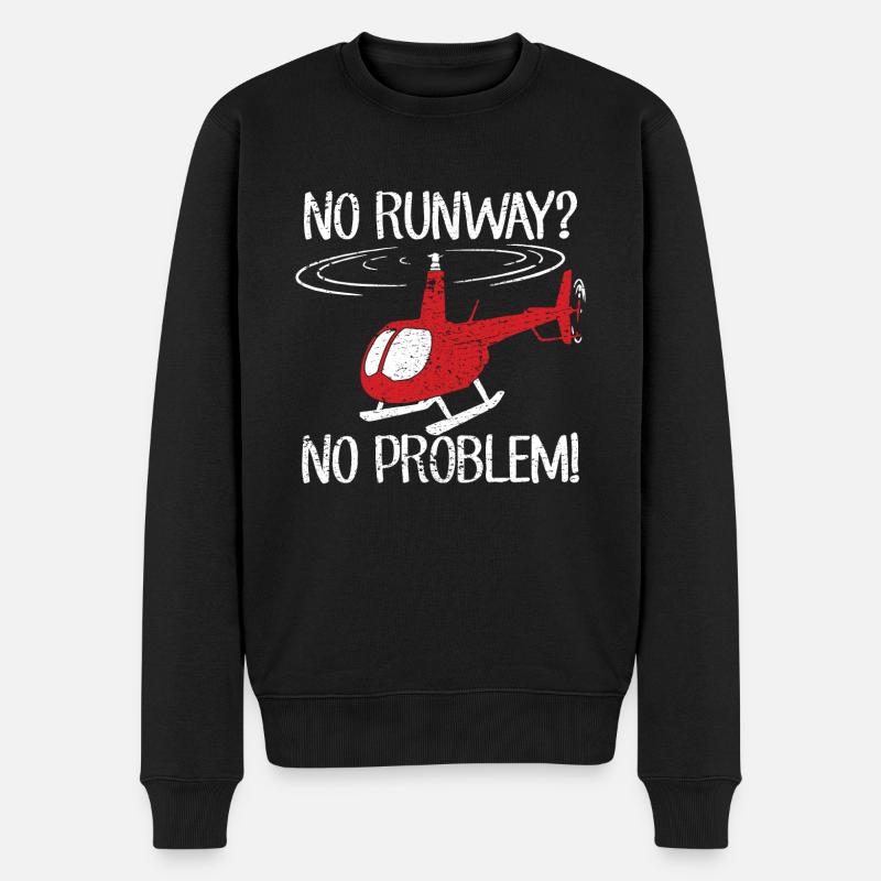 Pilote d'hélicoptère d'hélicoptère - Pull Premium bio Homme - noir