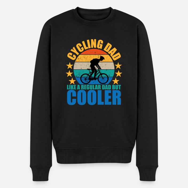 Cycling dad like a regular dad but cooler Geschenk - Männer Premium Bio Pullover - Schwarz