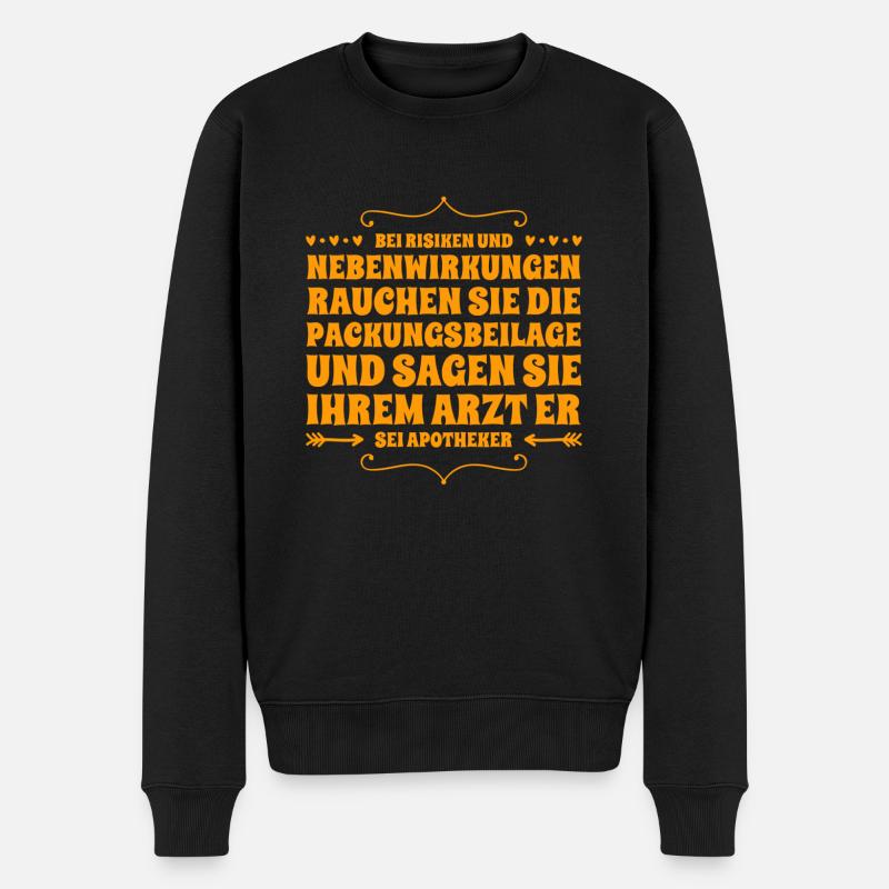 bei Risiken und Nebenwirkungen - Männer Premium Bio Pullover - Schwarz