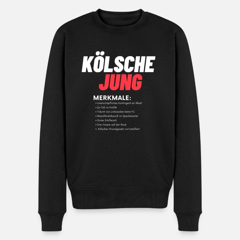Kölsche Jung - Männer Premium Bio Pullover - Schwarz