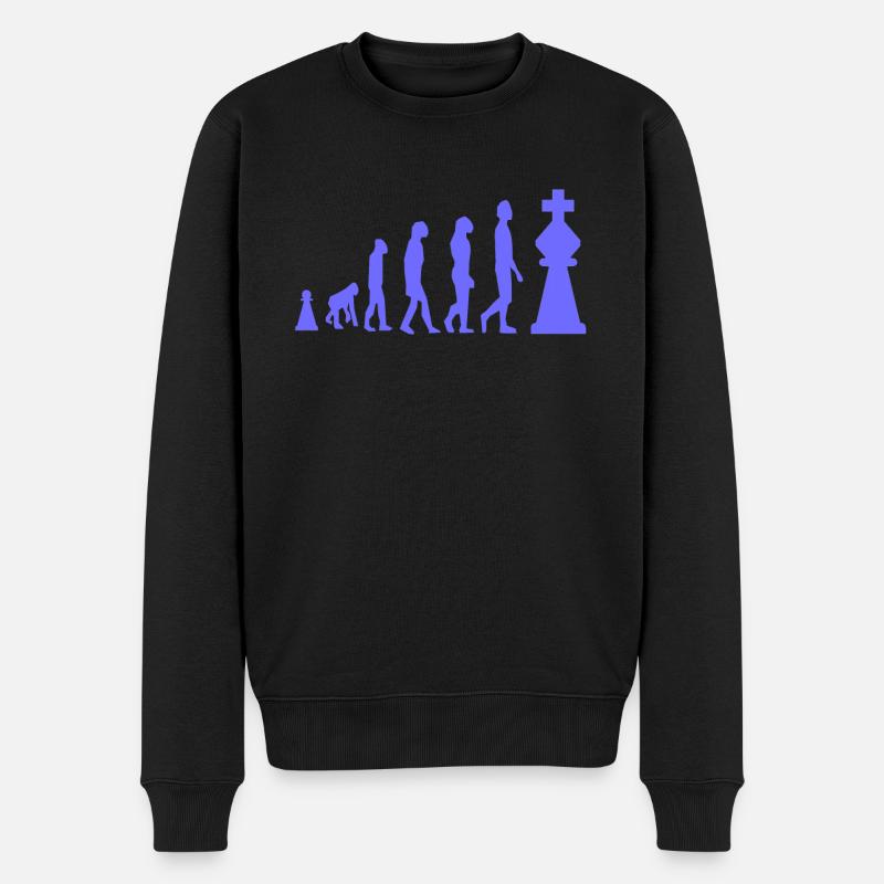 Chess Evolution Chess Funny - Men's Premium Organic Jumper - black
