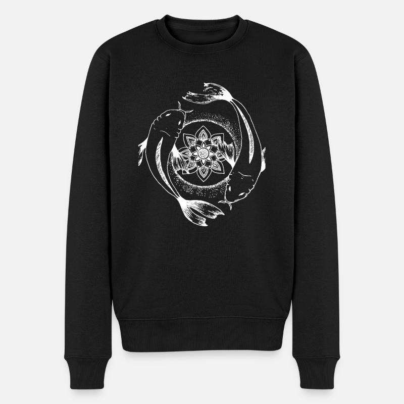 Ying Yang Poissons - Pull Premium bio Homme - noir