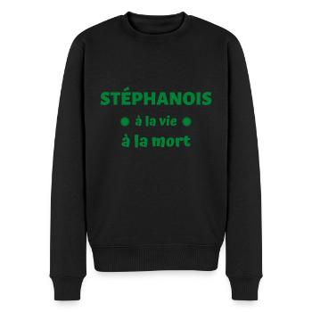 t shirt saint etienne foot stephanois pour la vie - Pull Premium bio Homme - noir - Devant - Nico (187cm)