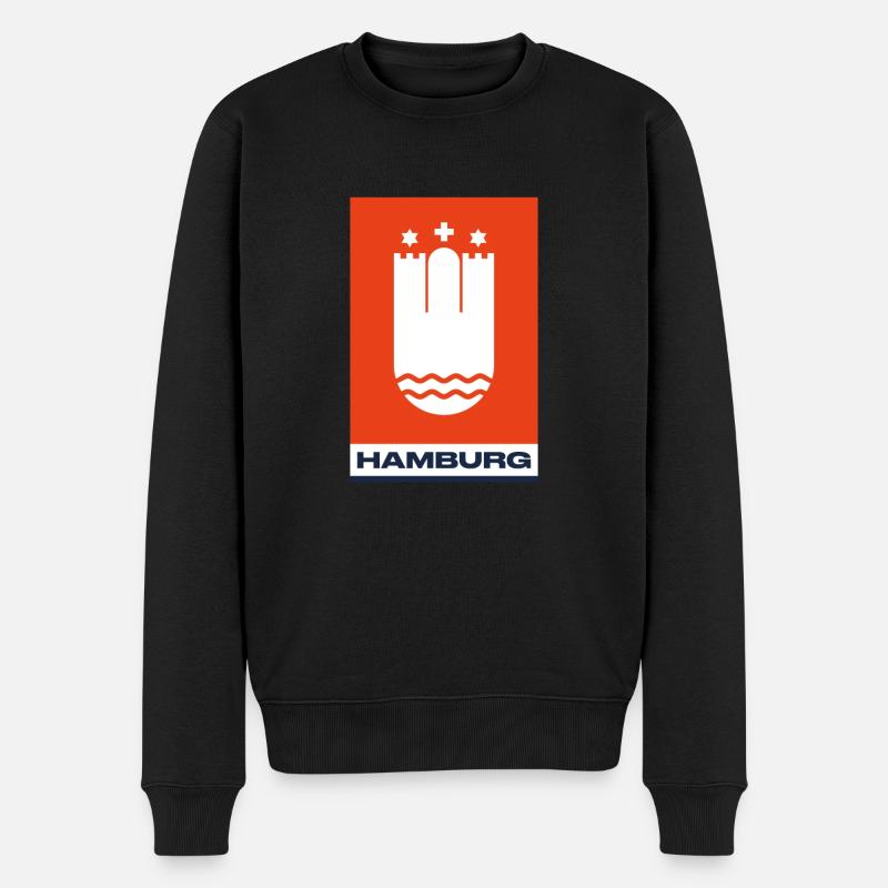 Hambourg logo blason rouge bleu - Pull Premium bio Homme - noir