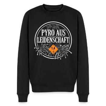 Pyro aus Leidenschaft - Männer Premium Bio Pullover - Schwarz - Vorne - Nico (187cm)