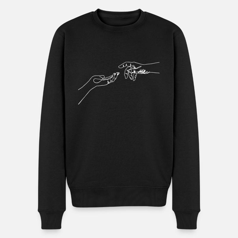 Dessin amitié mains doigts - Pull Premium bio Homme - noir