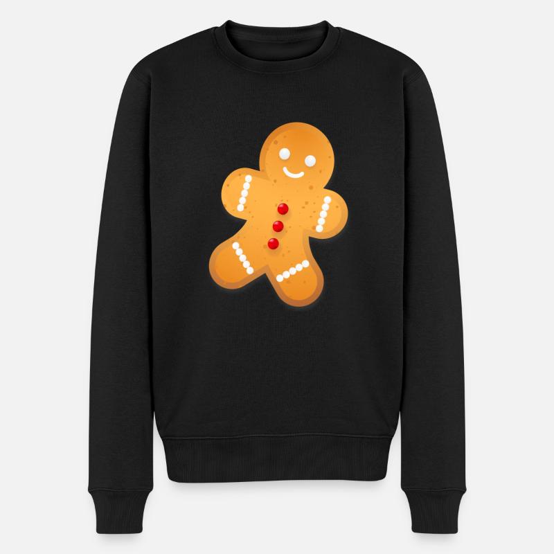 Lebkuchen Weihnachten - Männer Premium Bio Pullover - Schwarz