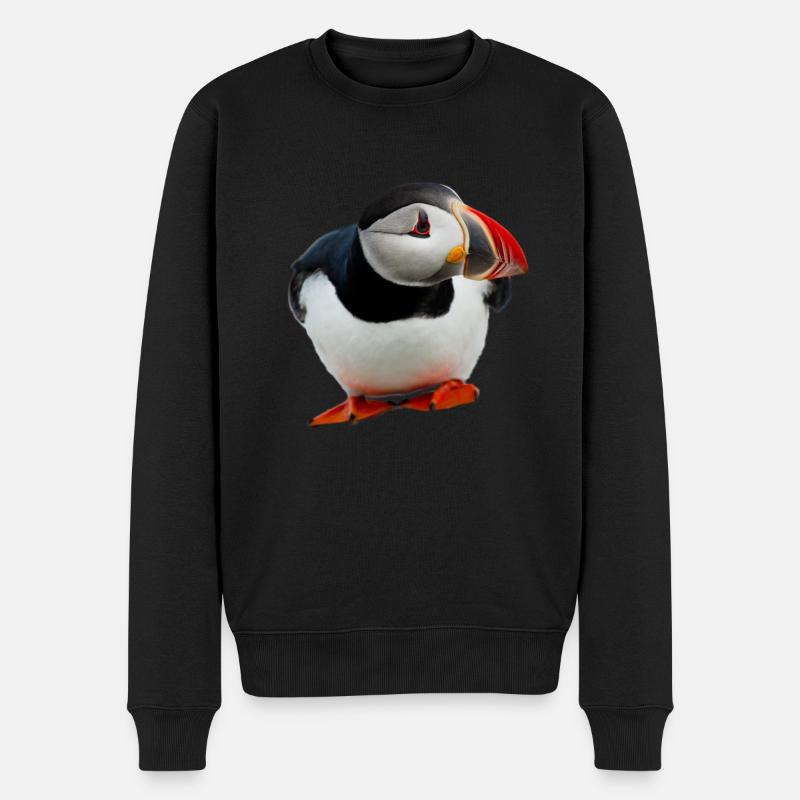 Papageientaucher - Männer Premium Bio Pullover - Schwarz