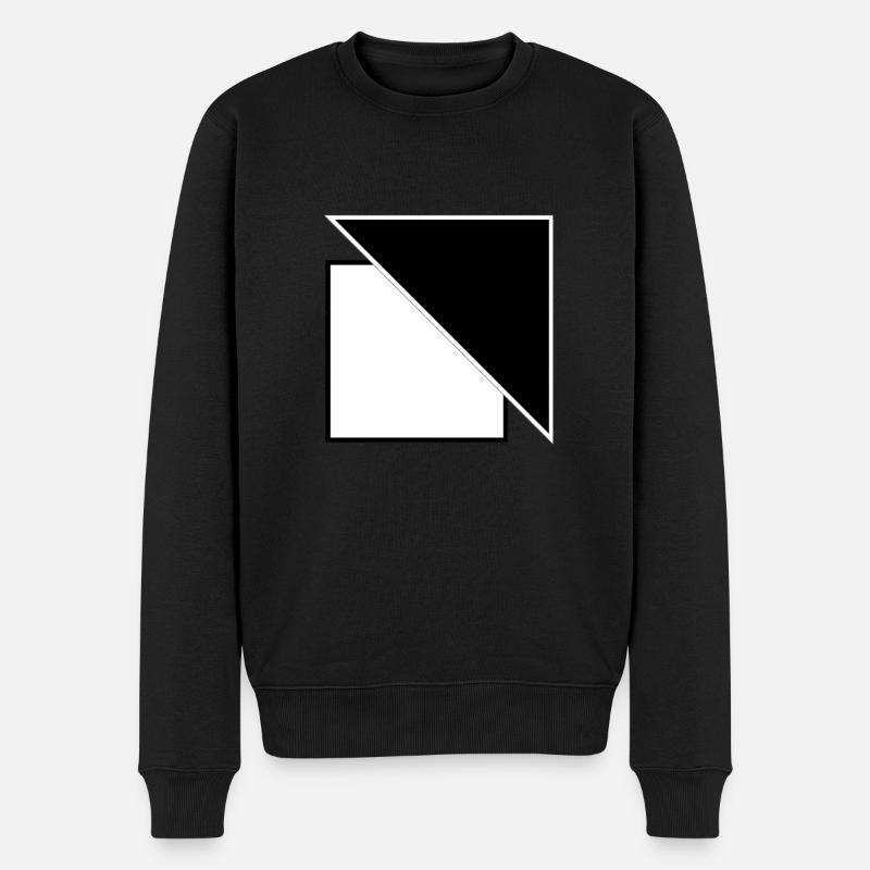 Quadrat & Dreieck - Formen & Symbole - Männer Premium Bio Pullover - Schwarz