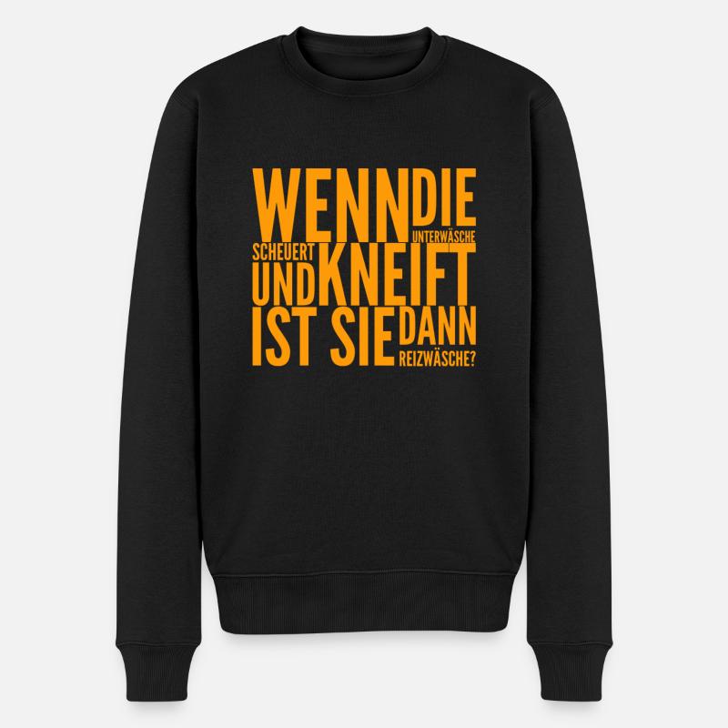 wenn die Unterwäsche scheuert und kneift - Männer Premium Bio Pullover - Schwarz