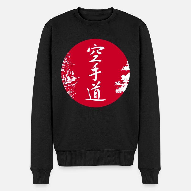 Karate-Do Au fRotem Punkt Weiß - Männer Premium Bio Pullover - Schwarz