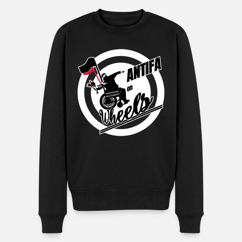 Antifa on Wheels - Männer Premium Bio Pullover - Schwarz