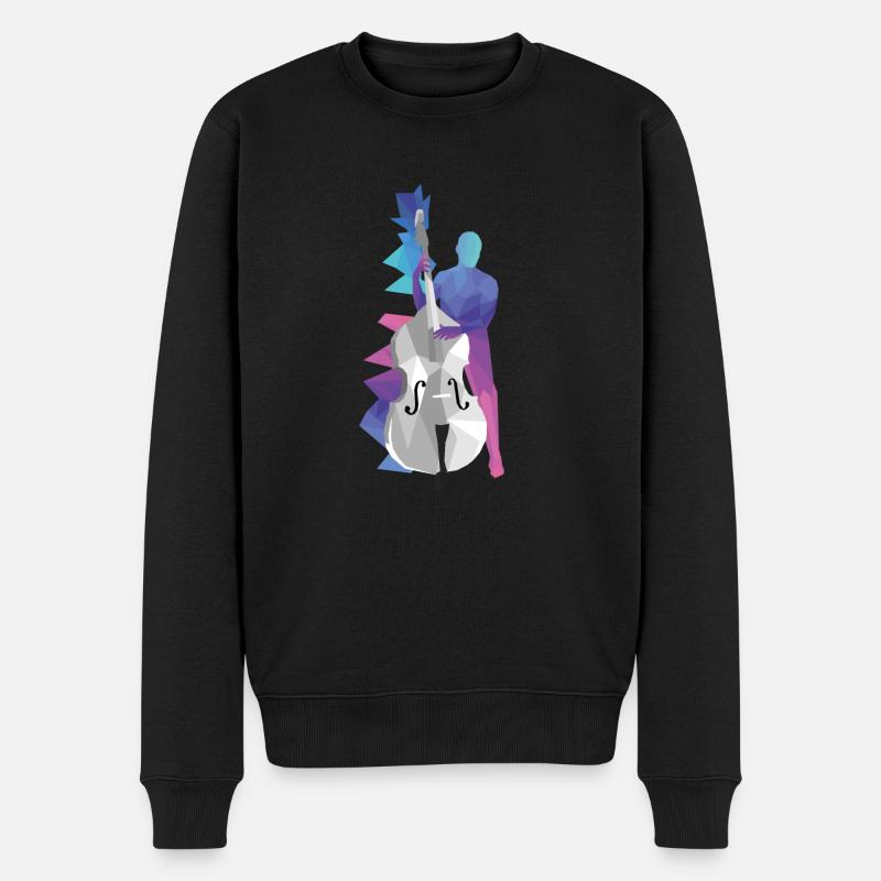 Kontrabass - Männer Premium Bio Pullover - Schwarz