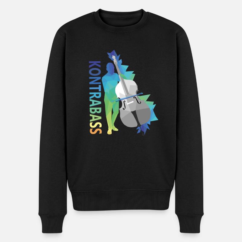 Kontrabass - Männer Premium Bio Pullover - Schwarz