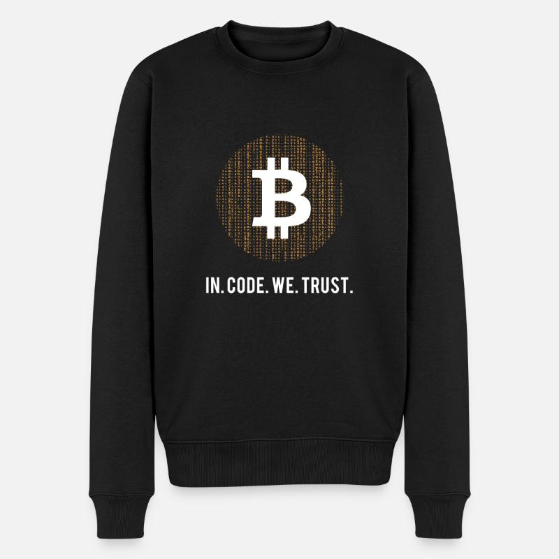 Bitcoin dans un code de confiance - Pull Premium bio Homme - noir